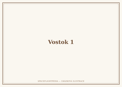 Illustration of the Vostok 1 spacecraft in orbit.