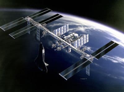 Návrh americké stanice Space Station Freedom, předchůdce ISS (NASA, 1991).