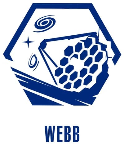 Mission logo of the James Webb Space Telescope, showing the hexagonal segmented mirror.