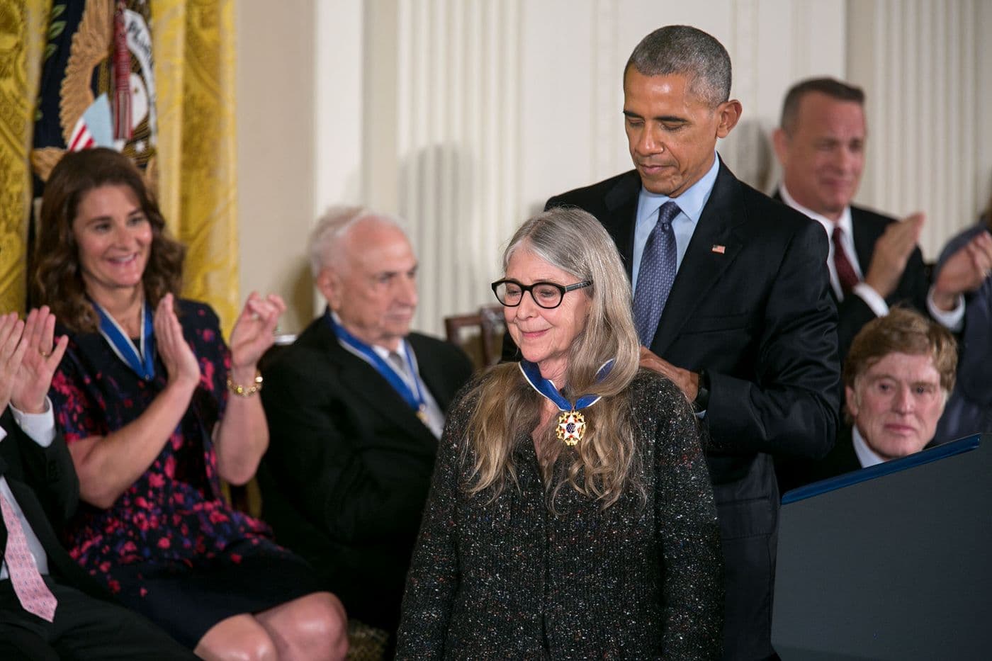 Barack Obama presenting the Presidential Medal of Freedom to Margaret Hamilton on 22 November 2016