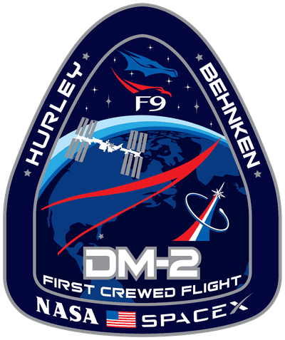 Znak první pilotované mise Crew Dragon Demo-2.