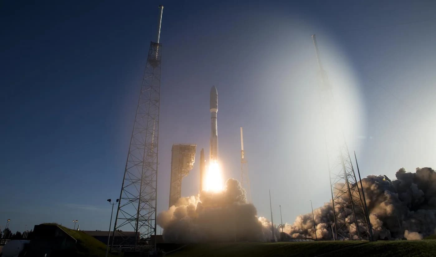 An Atlas V rocket lifts off with Mars 2020 from Space Launch Complex 41 at Cape Canaveral on 30 July 2020.