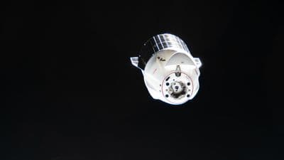 A SpaceX Dragon cargo spacecraft departs from the International Space Station