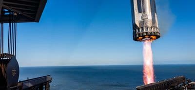 Super Heavy moments before its tower catch on the seventh flight, 16 January 2025.