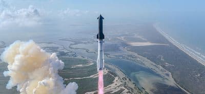 Starship and Super Heavy launch during Flight 12 over Starbase
