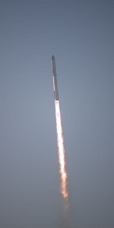 Starship ascent during IFT-2 (context image)