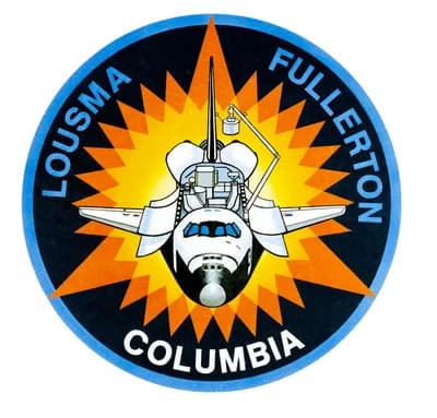 Official STS-3 insignia, showing the mission’s solar thermal-test theme.