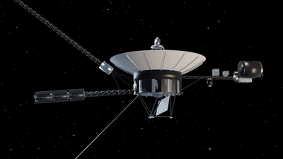 Original 3D reconstruction of a Voyager spacecraft in interstellar space.