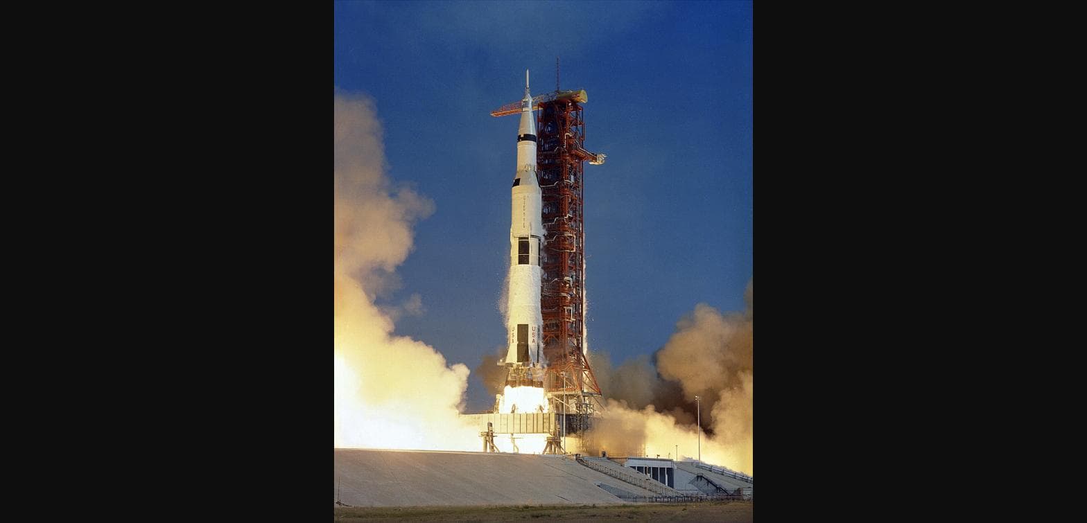 Apollo 11 at liftoff — Saturn V, NASA