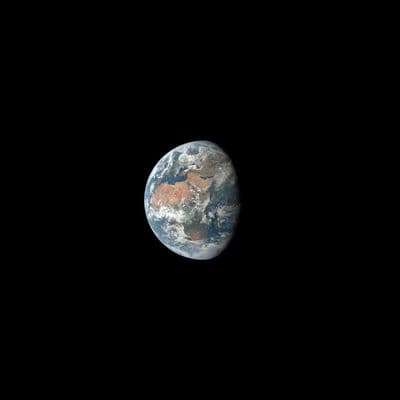 The shrinking Earth during Apollo 11's journey to the Moon (NASA AS11-36-5355).