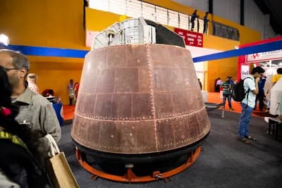Vývojový exemplář návratové kabiny vystavený na Bangalore Space Expo 2018. Nejde o letovou kabinu G1.